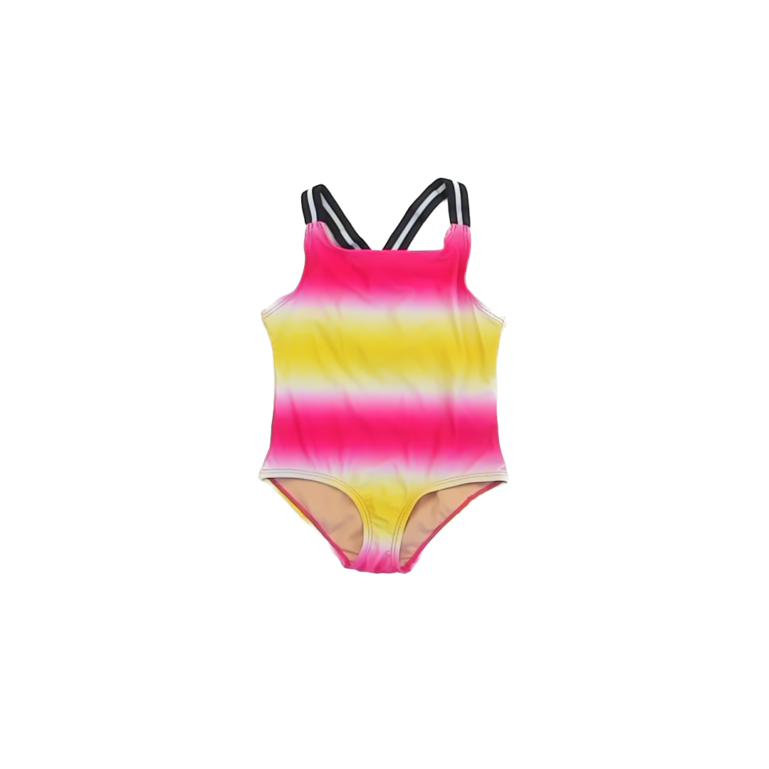 Rockets Of Awesome Girls Pink | Yellow 1-piece Swimsuit Size: 5T Pink | Yellow