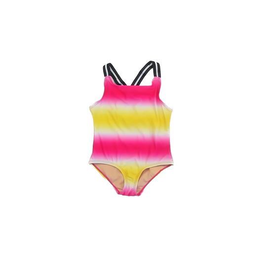 Rockets Of Awesome Girls Pink | Yellow 1-piece Swimsuit Size: 5T Pink | Yellow