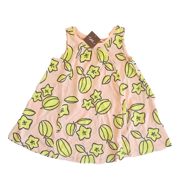 Tea Collection Girls Pink | Yellow Dress Size: 2T Pink | Yellow