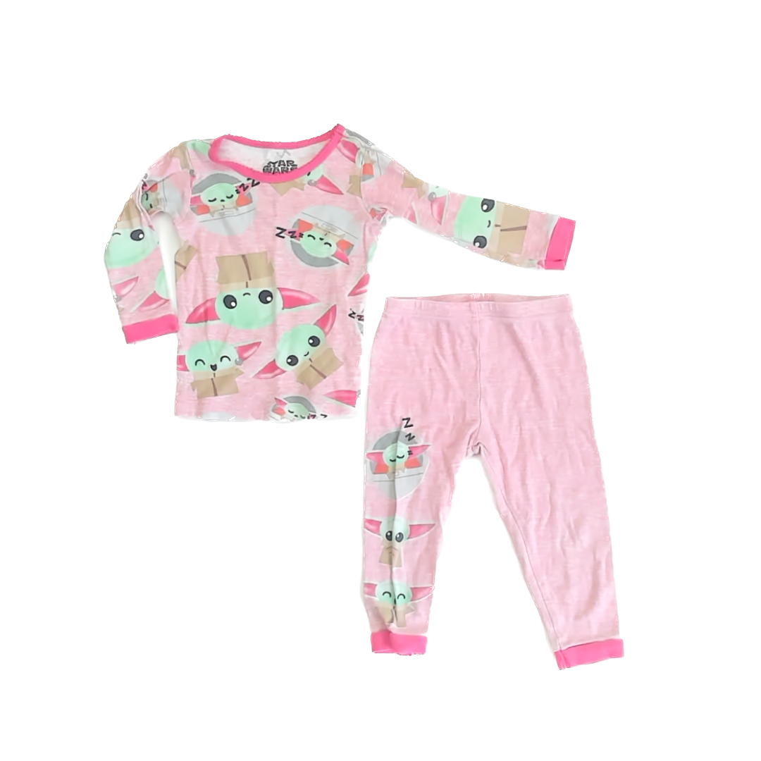 Star Wars Girls Pink Yoda 2-piece Pajamas Size: 2T Pink Yoda