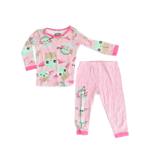 Star Wars Girls Pink Yoda 2-piece Pajamas Size: 2T Pink Yoda