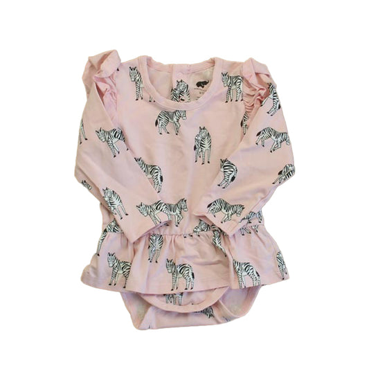 Monica + Andy Girls Pink Zebra Dress Size: 9-12 Months Pink Zebra