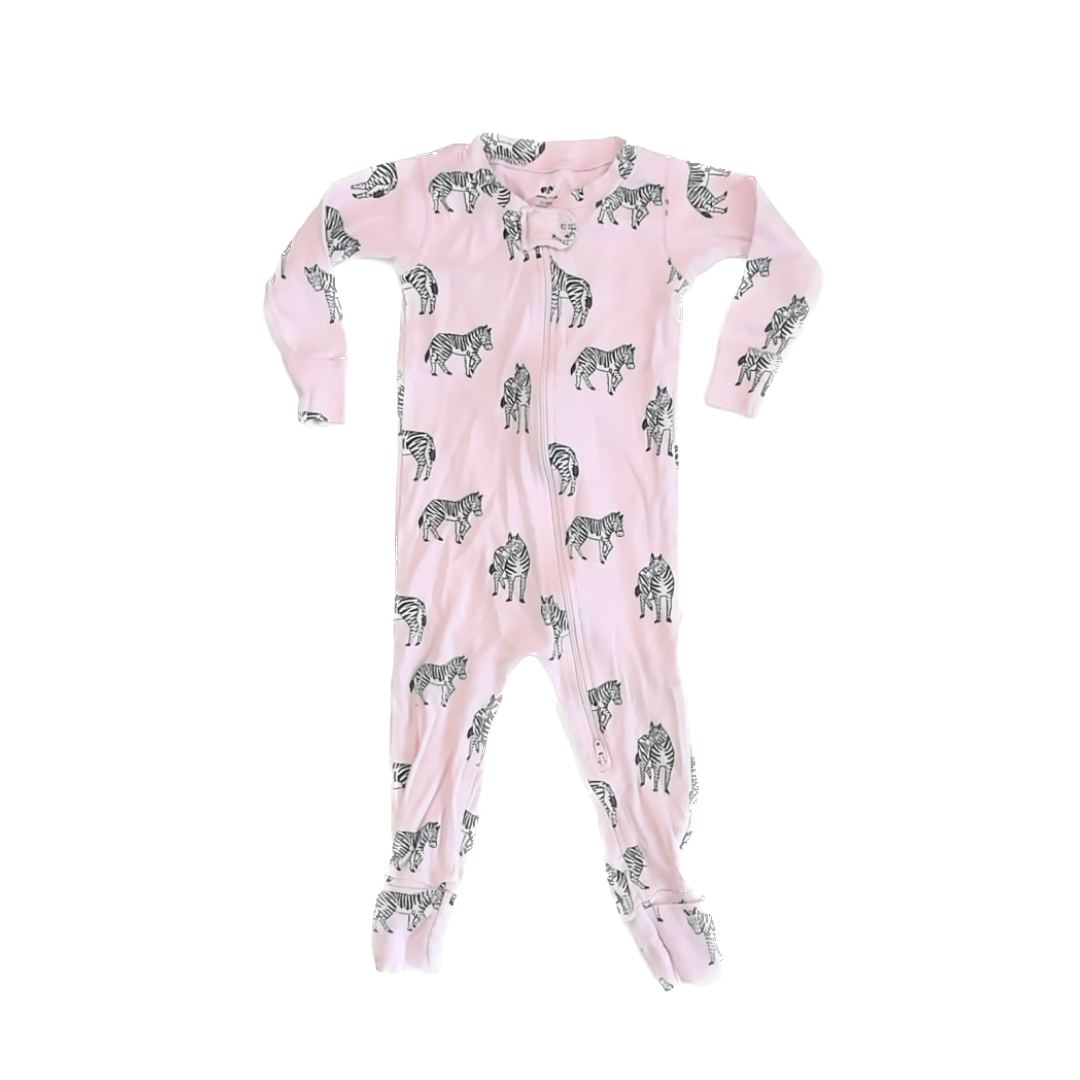Monica & Andy Girls Pink Zebras 1-piece Non-footed Pajamas Size: 12-18 Months Pink Zebras