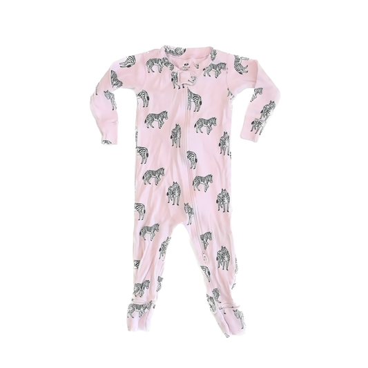 Monica & Andy Girls Pink Zebras 1-piece Non-footed Pajamas Size: 12-18 Months Pink Zebras