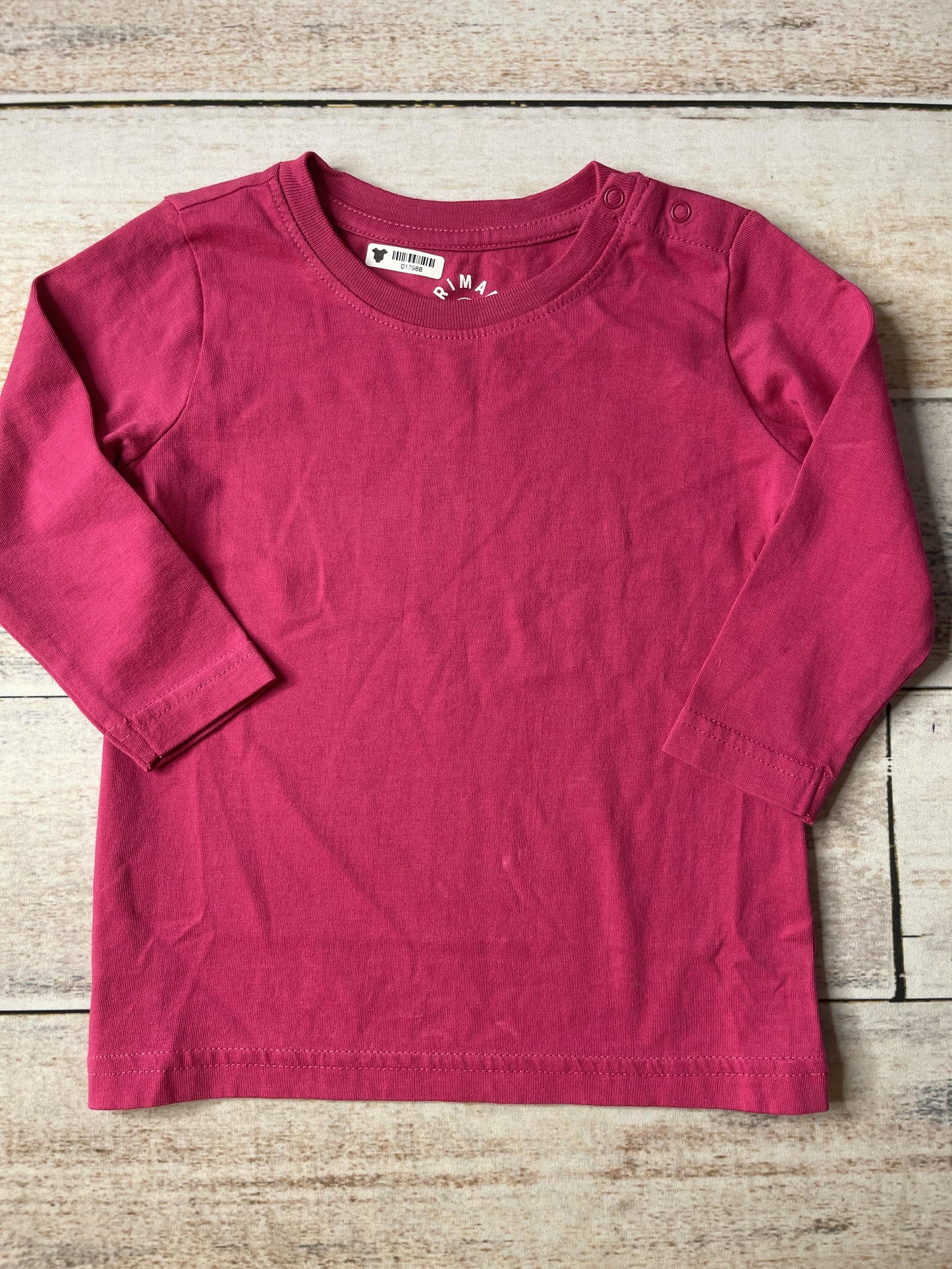 Primary Unisex pink Long Sleeve T-Shirt Size: 18 months pink