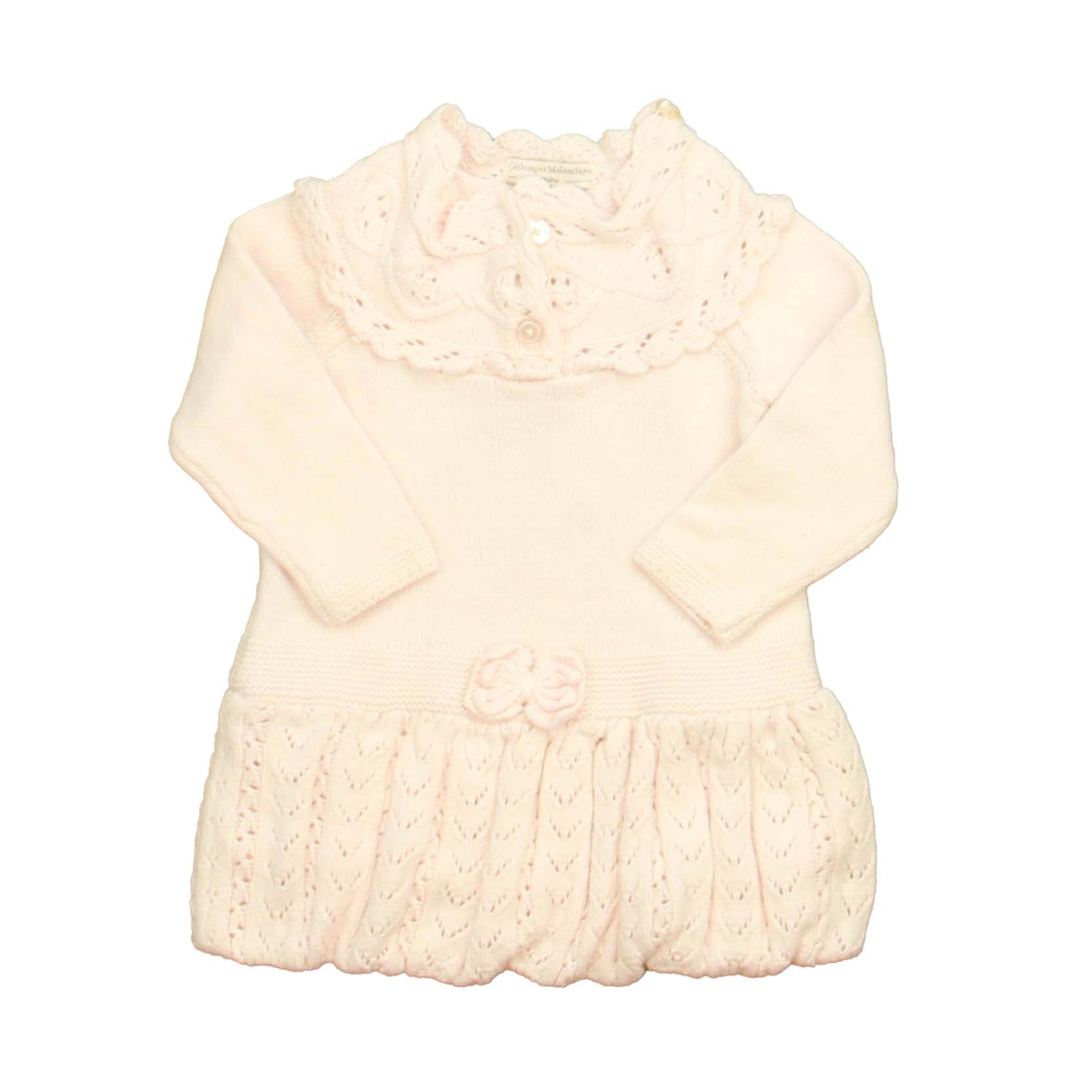 Catherine Malandrino Girls Pink Sweater Dress Size: 12 Months Pink