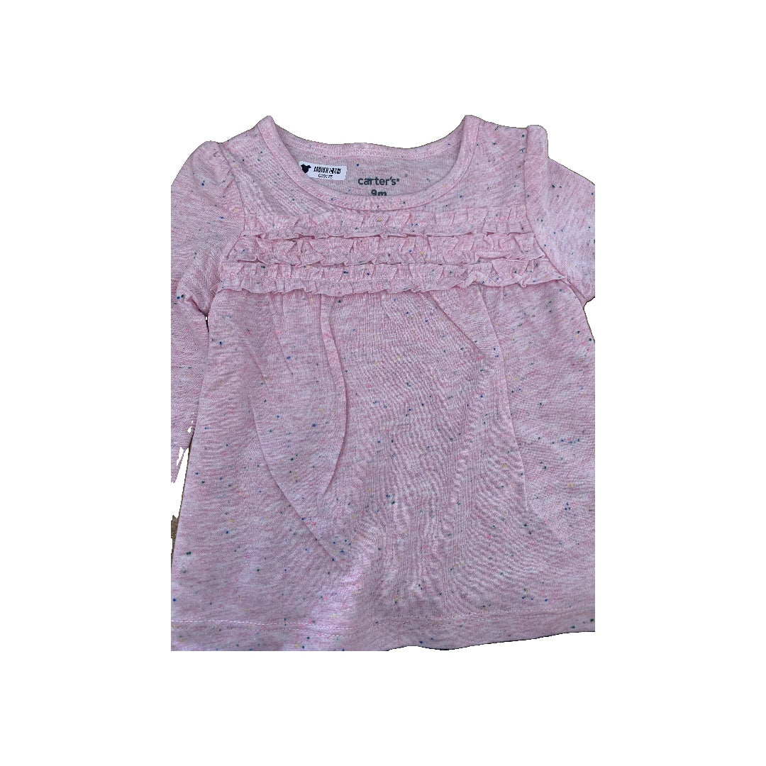 Carters Girls pink Long Sleeve T-Shirt Size: 9 months pink