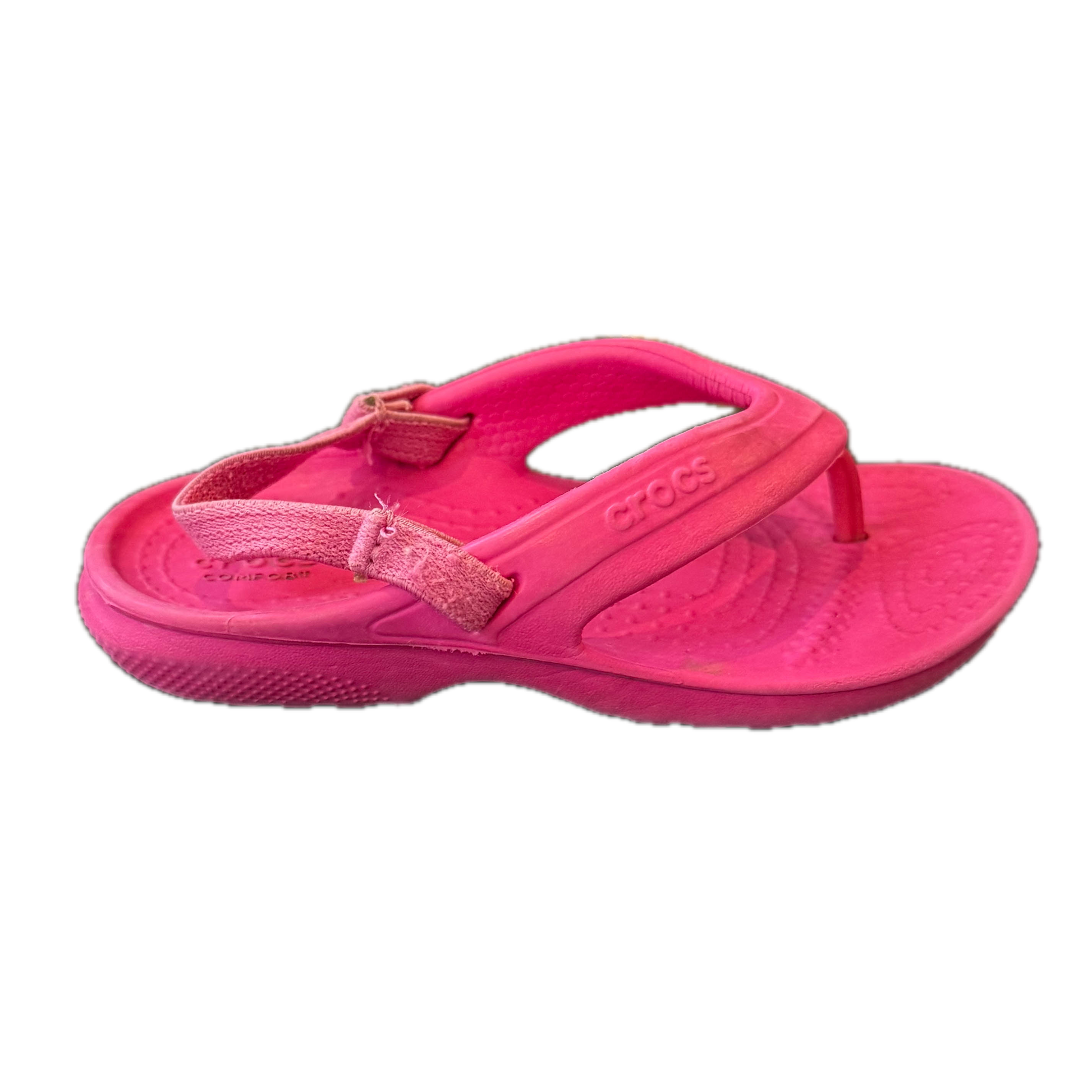Crocs Girls Pink Flip Flops Size: 7 Toddler Pink