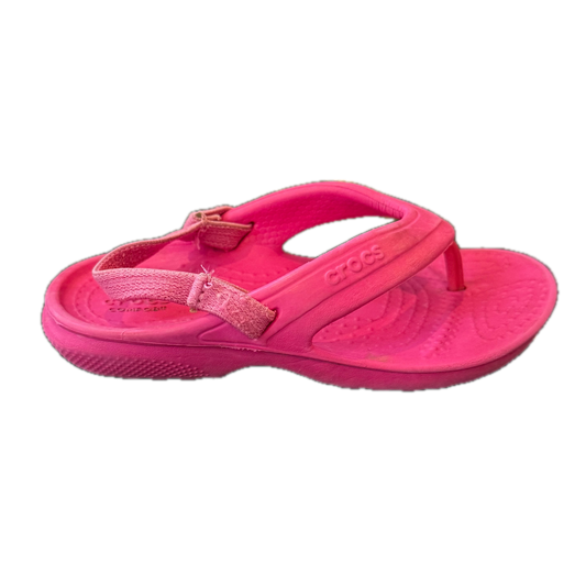Crocs Girls Pink Flip Flops Size: 7 Toddler Pink