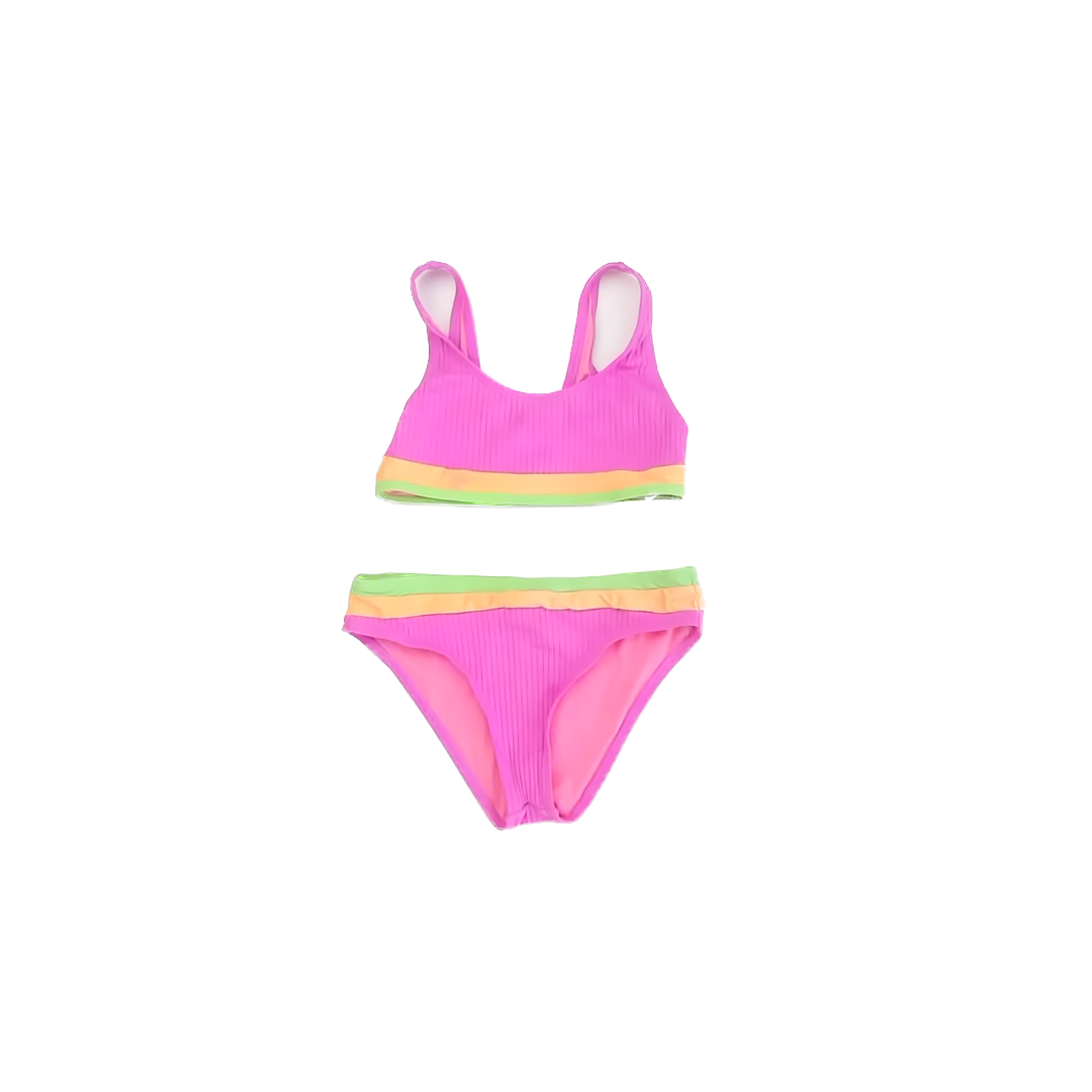 beach lingo Girls Pink 2-piece Swimsuit Size: 7 Years Pink