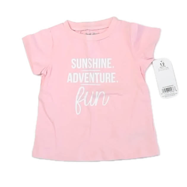 Emily & Oliver Girls Pink T-Shirt Size: 12 Months Pink
