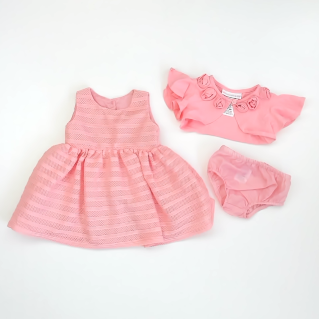 Bonnie Baby Girls Pink Special Occasion Dress Size: 6-9 Months Pink