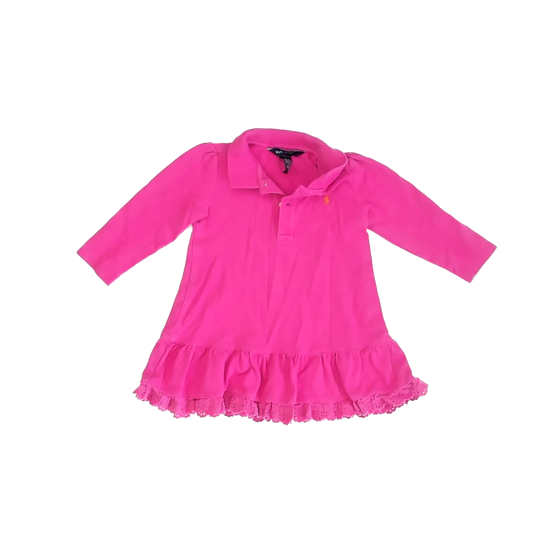 Ralph Lauren Girls Pink Dress Size: 24 Months Pink