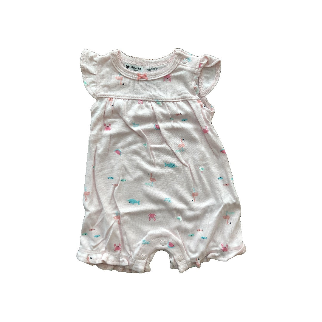 Carters Girls pink Romper Size: 3 months pink
