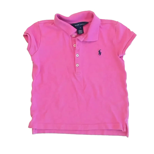 Ralph Lauren Girls Pink Polo Shirt Size: 4T Pink