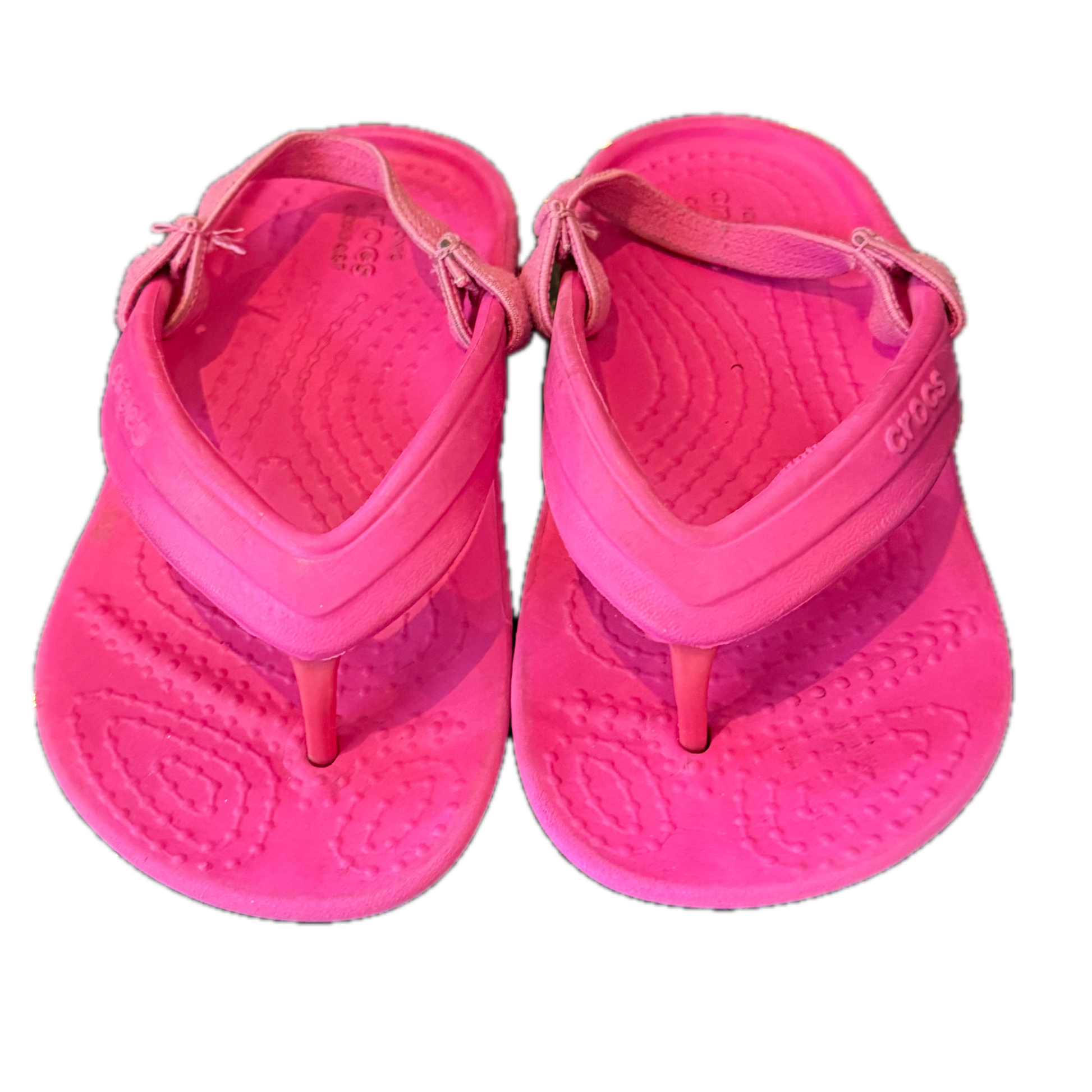 Crocs Girls Pink Flip Flops Size: 7 Toddler Pink