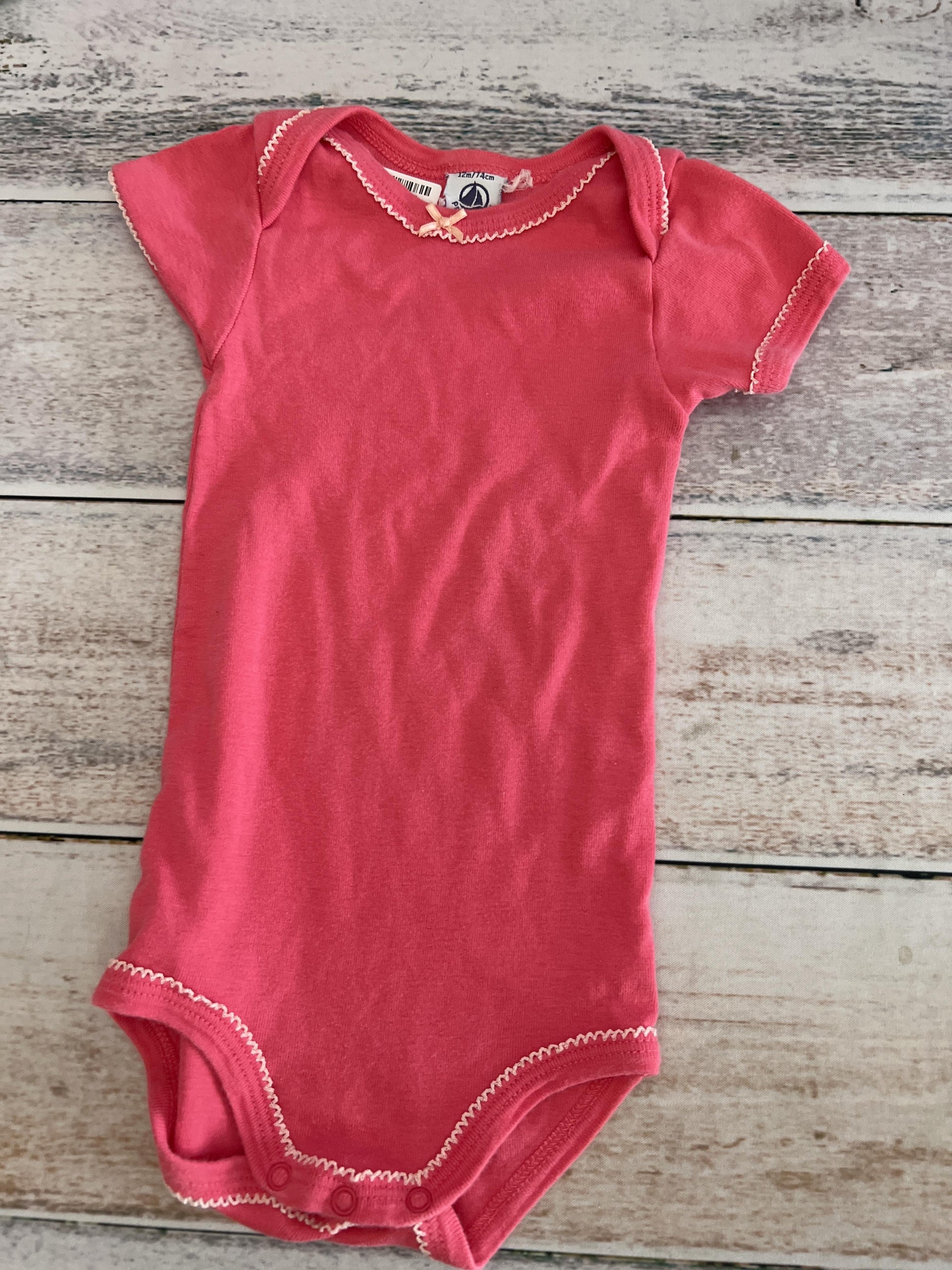 Petit Bateau Girls pink Onesie Size: 12 months pink