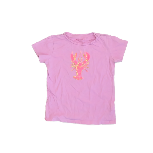 Crewcuts Girls Pink T-Shirt Size: 6-7 Years Pink