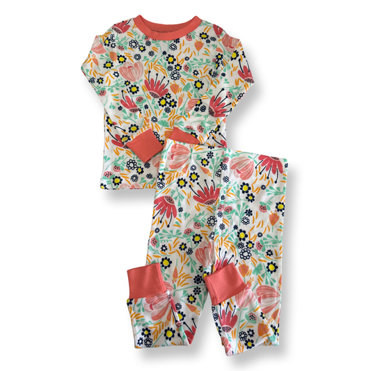 Honest Baby Clothing Girls Pink 2-piece Pajamas Size: Floral Pajama Set Pink