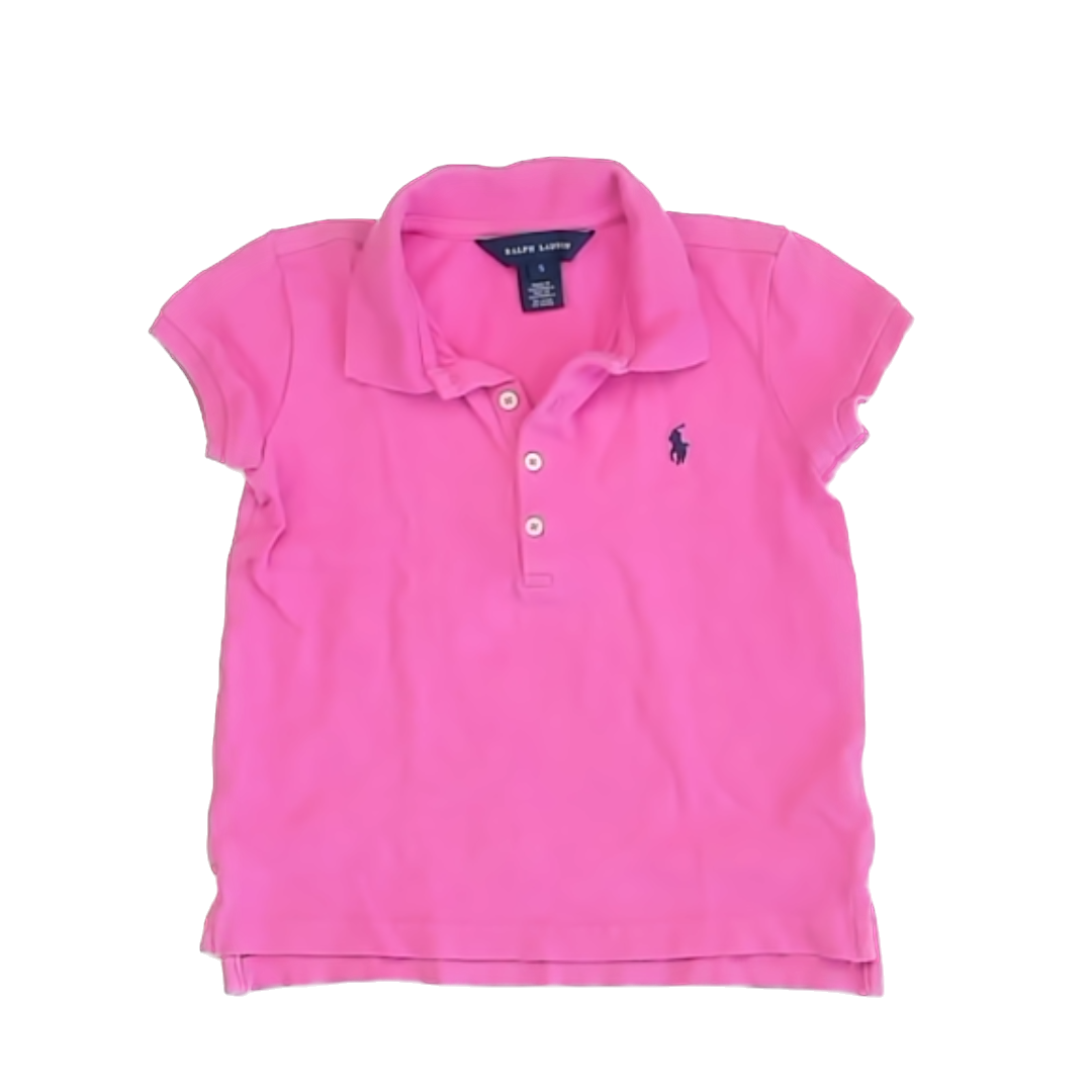Ralph Lauren Girls Pink Polo Shirt Size: 5T Pink