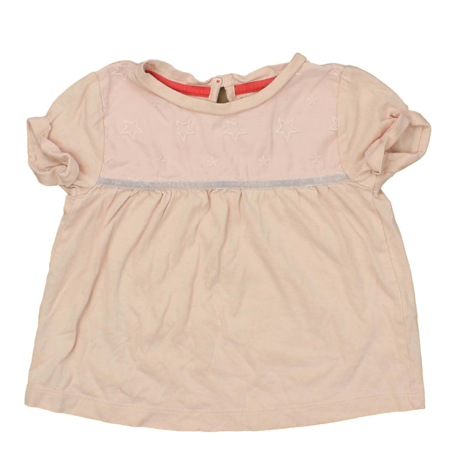 Mini Boden Girls Pink Short Sleeve Shirt Size: 2-3T Pink