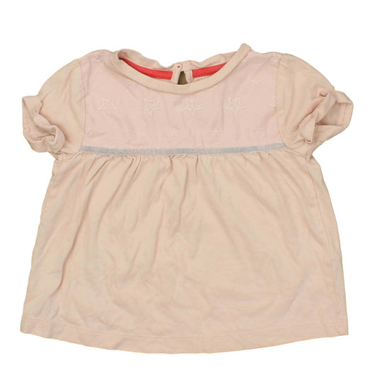 Mini Boden Girls Pink Short Sleeve Shirt Size: 2-3T Pink