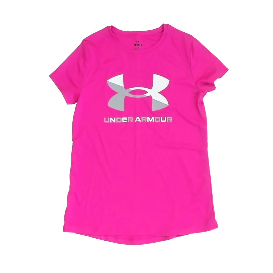 Under Armour Girls Pink Athletic Top Size: YM 10-12 Years Pink