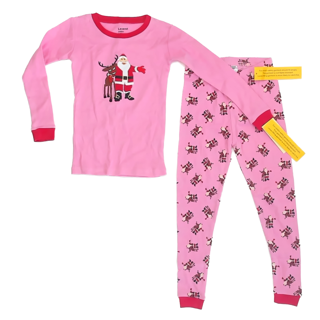 Leveret Girls Pink 2-piece Pajamas Size: 5T Pink