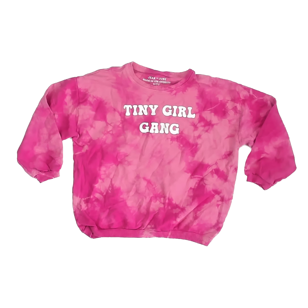 Jean + June Girls Pink Sweatshirt Size: 6-7 Years Pink