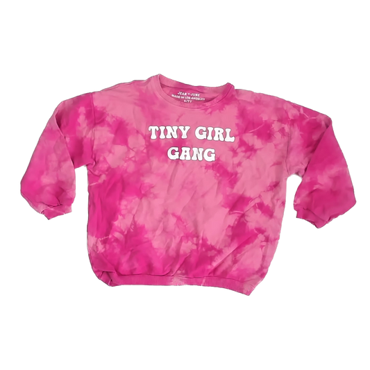 Jean + June Girls Pink Sweatshirt Size: 6-7 Years Pink