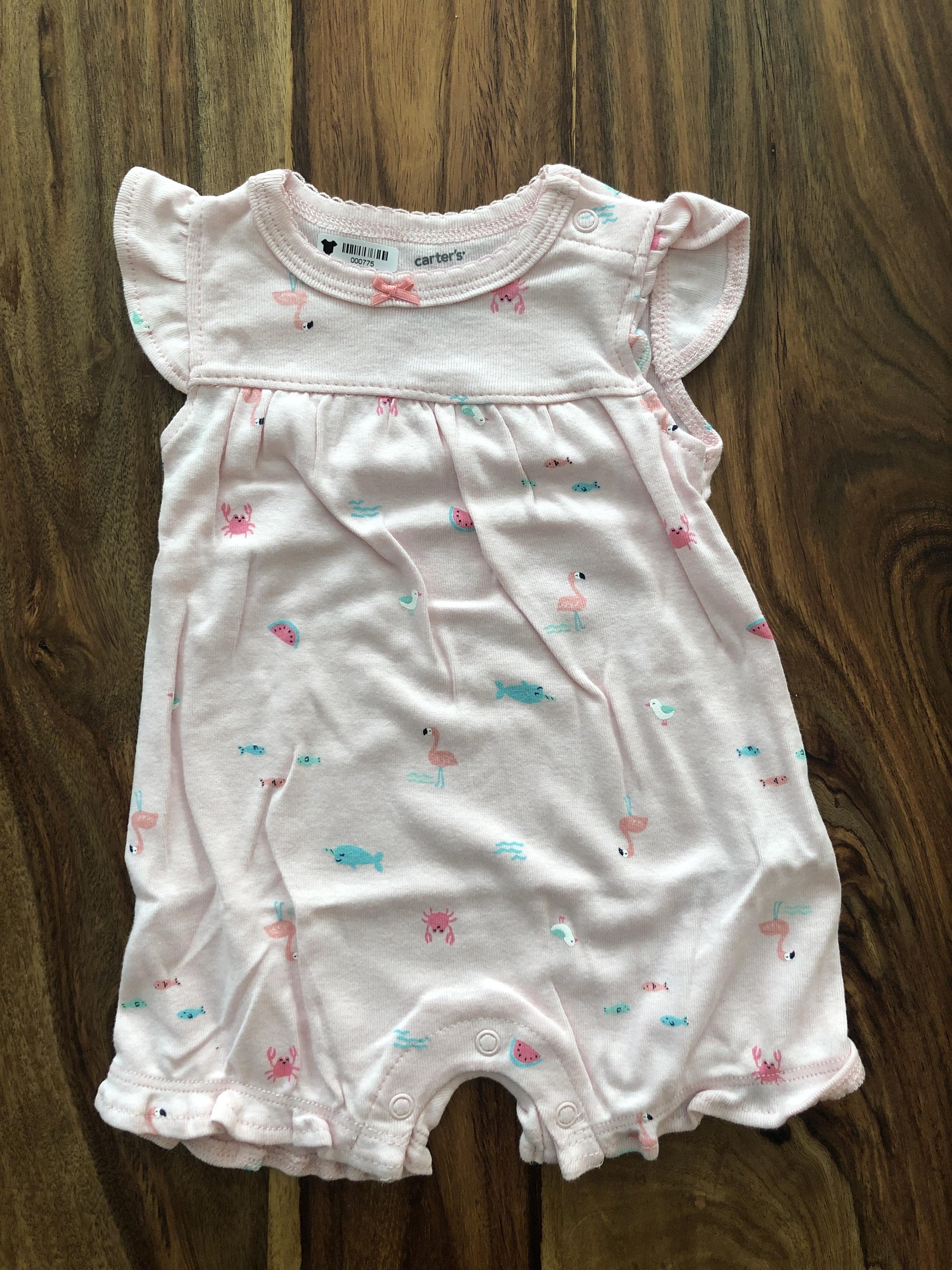 Carters Girls pink Romper Size: 3 months pink