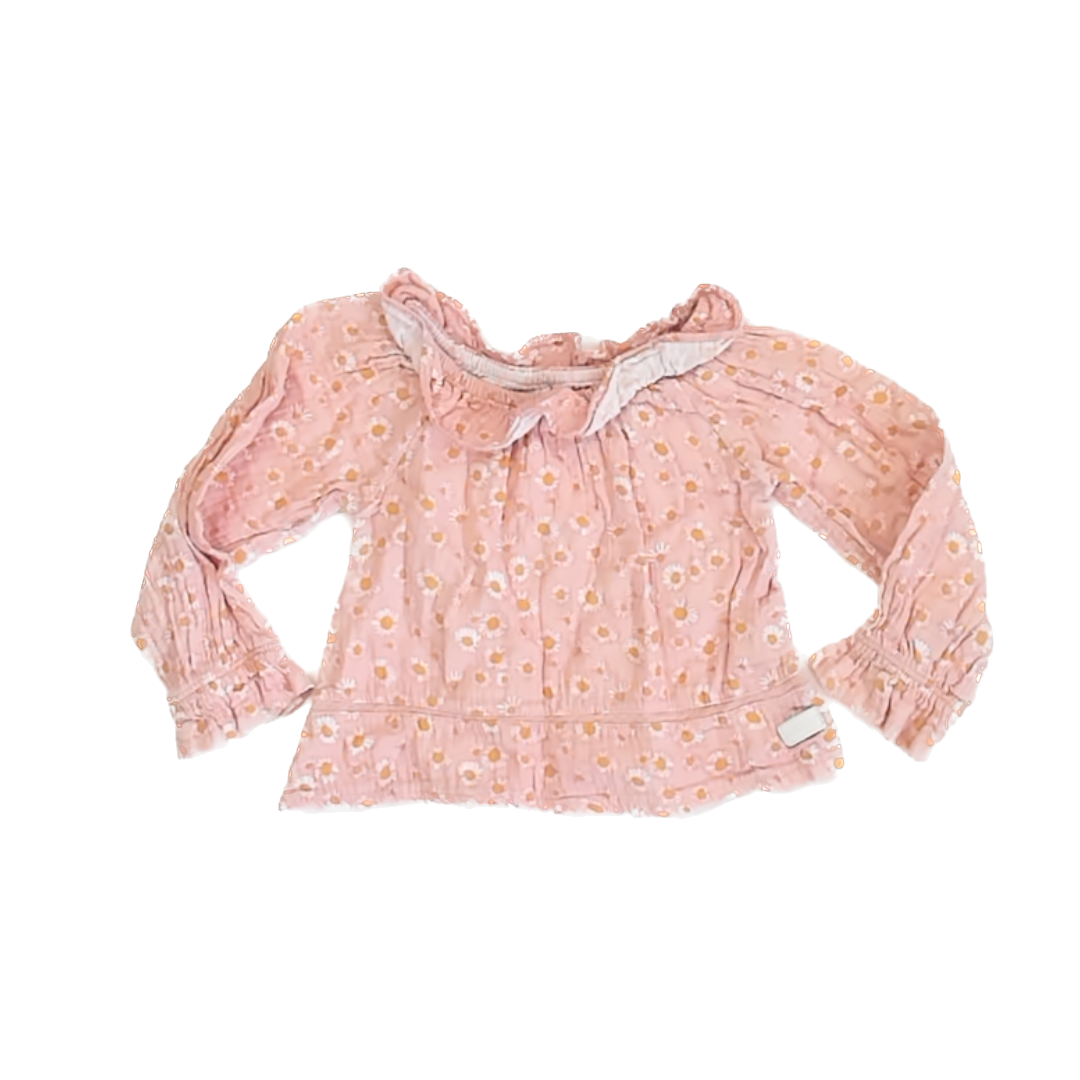 7 for all Mankind Girls Pink Long Sleeve Shirt Size: 18 Months Pink