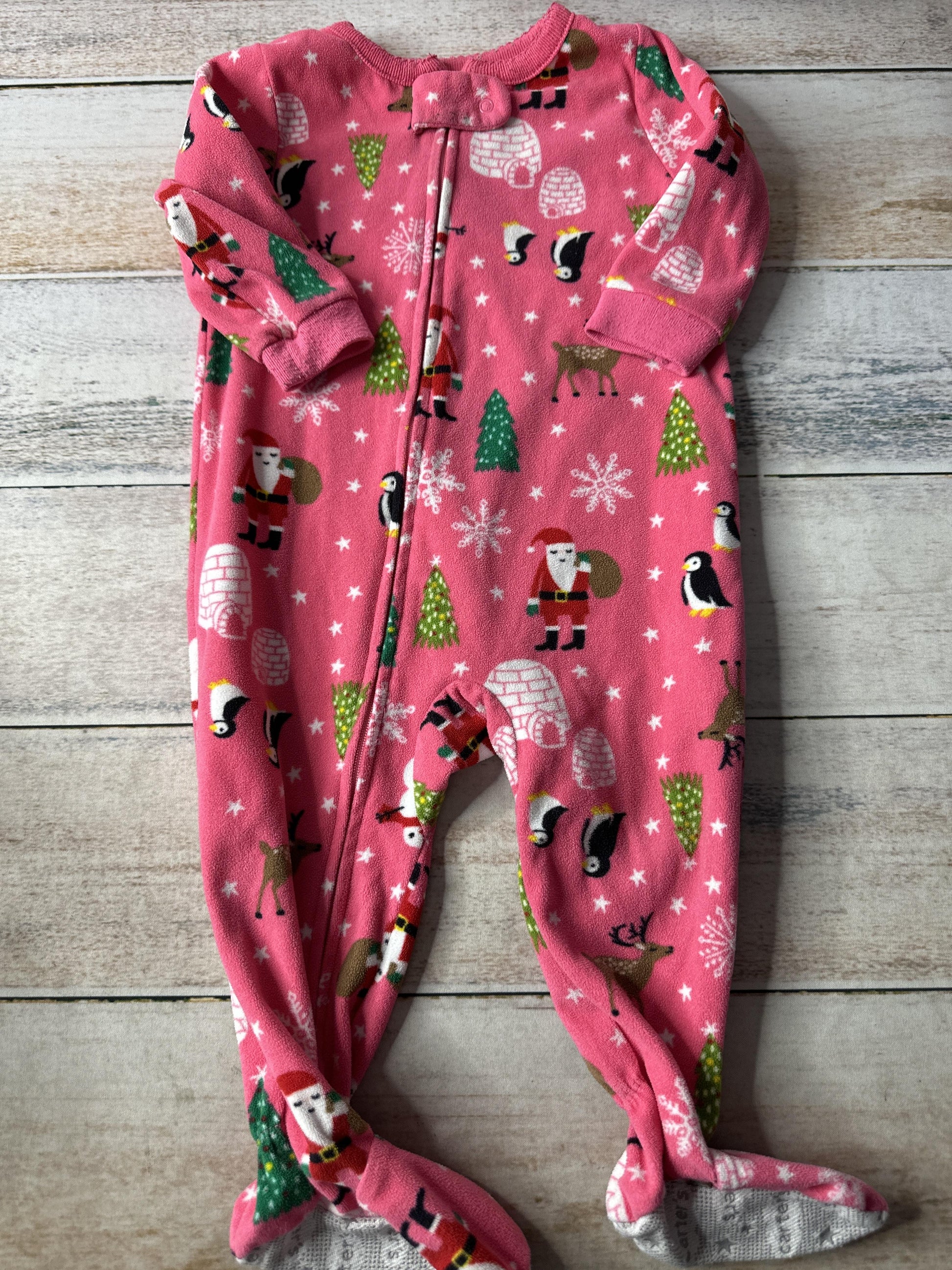 Carters Girls pink Pajamas Size: 12 months pink