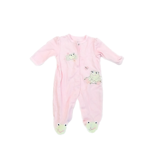 Little Me Girls Pink 1-piece footed Pajamas Size: 3 Months Pink