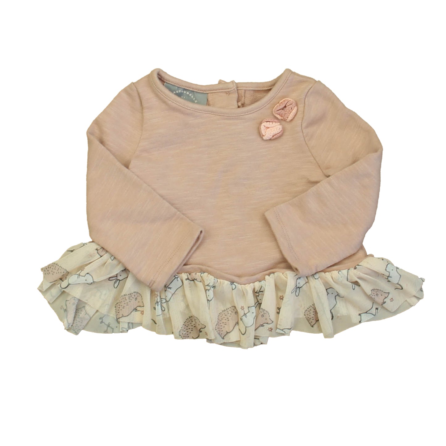 Pippa & Julie Girls Pink Long Sleeve Shirt Size: 24 Months Pink