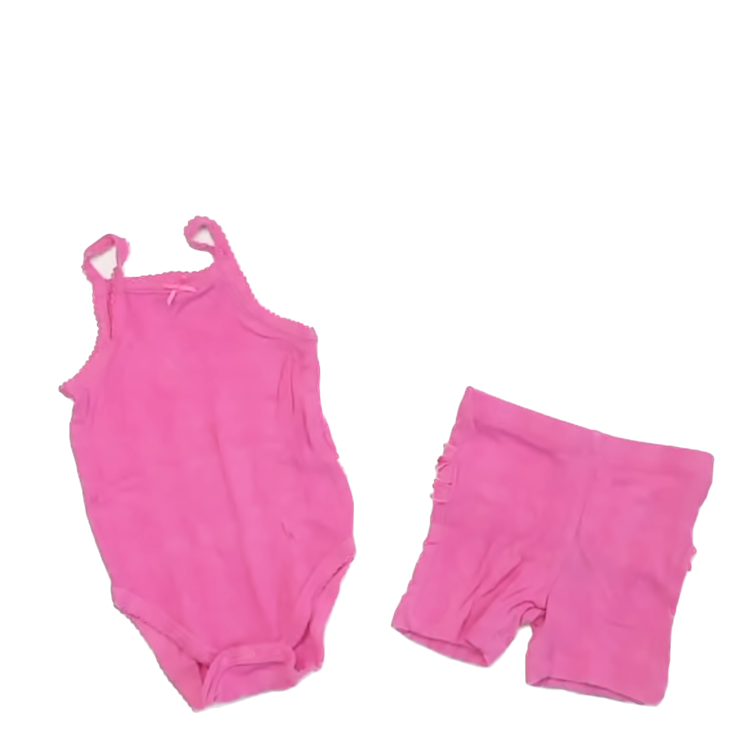 Milkberry Girls Pink Apparel Sets Size: 6-9 Months Pink