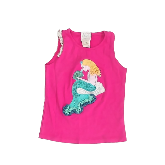 Lemon Loves Lime Girls Pink Tank Top Size: 6 Years Pink
