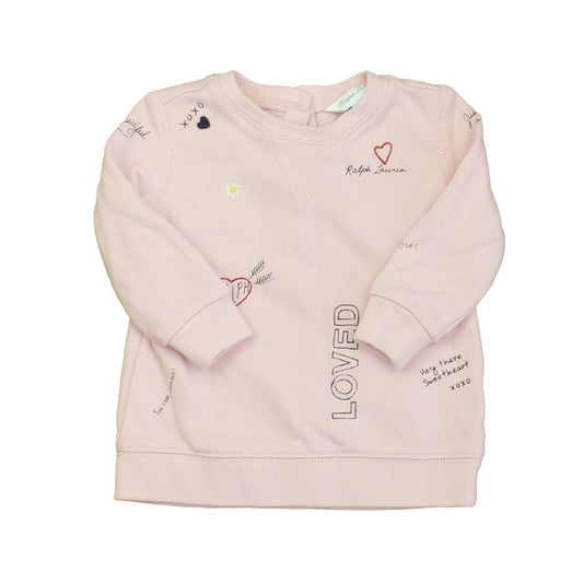 Ralph Lauren Girls Pink Long Sleeve Shirt Size: 9 Months Pink