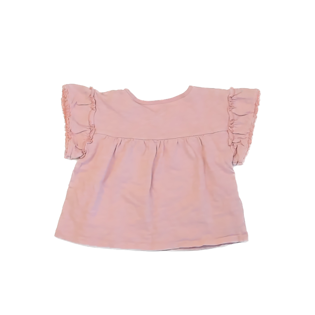 Tea Collection Girls Pink Short Sleeve Shirt Size: 10 Years Pink