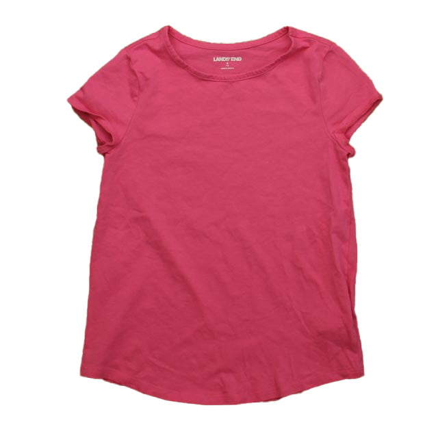 Lands' End Girls Pink T-Shirt Size: 7-8 Years