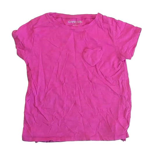 Crewcuts Girls Pink T-Shirt Size: 6-7 Years Pink