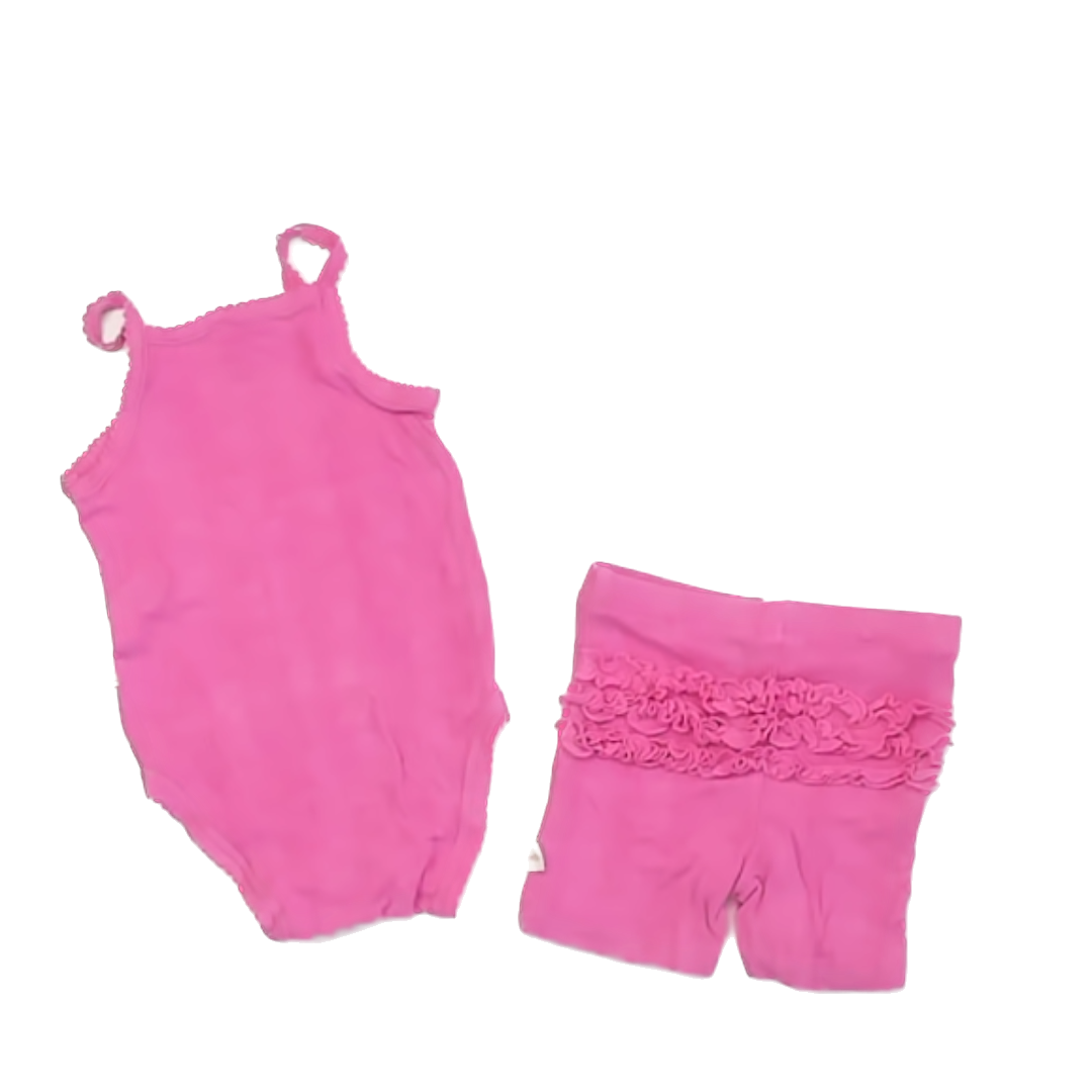 Milkberry Girls Pink Apparel Sets Size: 6-9 Months Pink