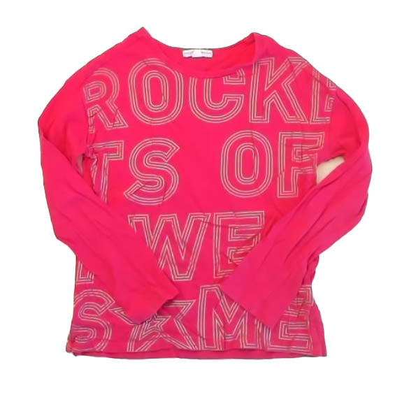 Rockets Of Awesome Girls Pink Long Sleeve T-Shirt Size: 7 Years Pink