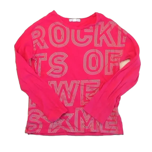 Rockets Of Awesome Girls Pink Long Sleeve T-Shirt Size: 7 Years Pink