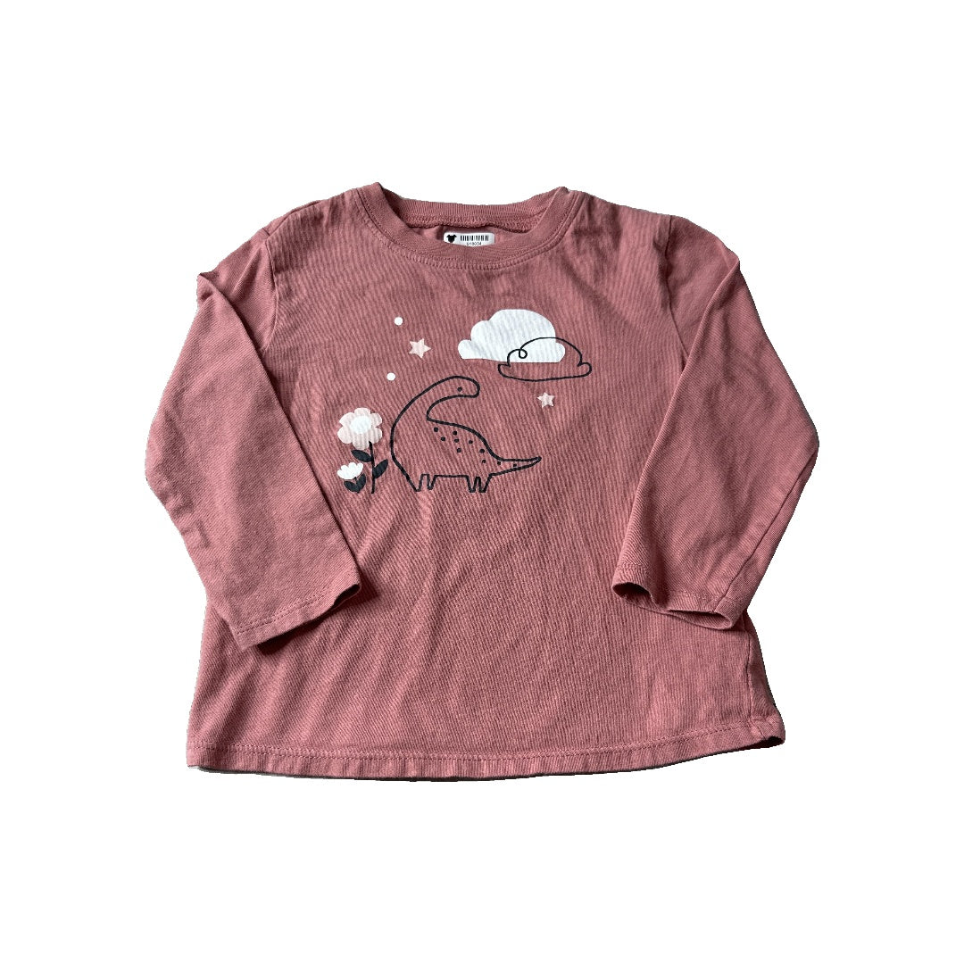 Mighty Goods Girls pink Long Sleeve T-Shirt Size: 18-24 months pink
