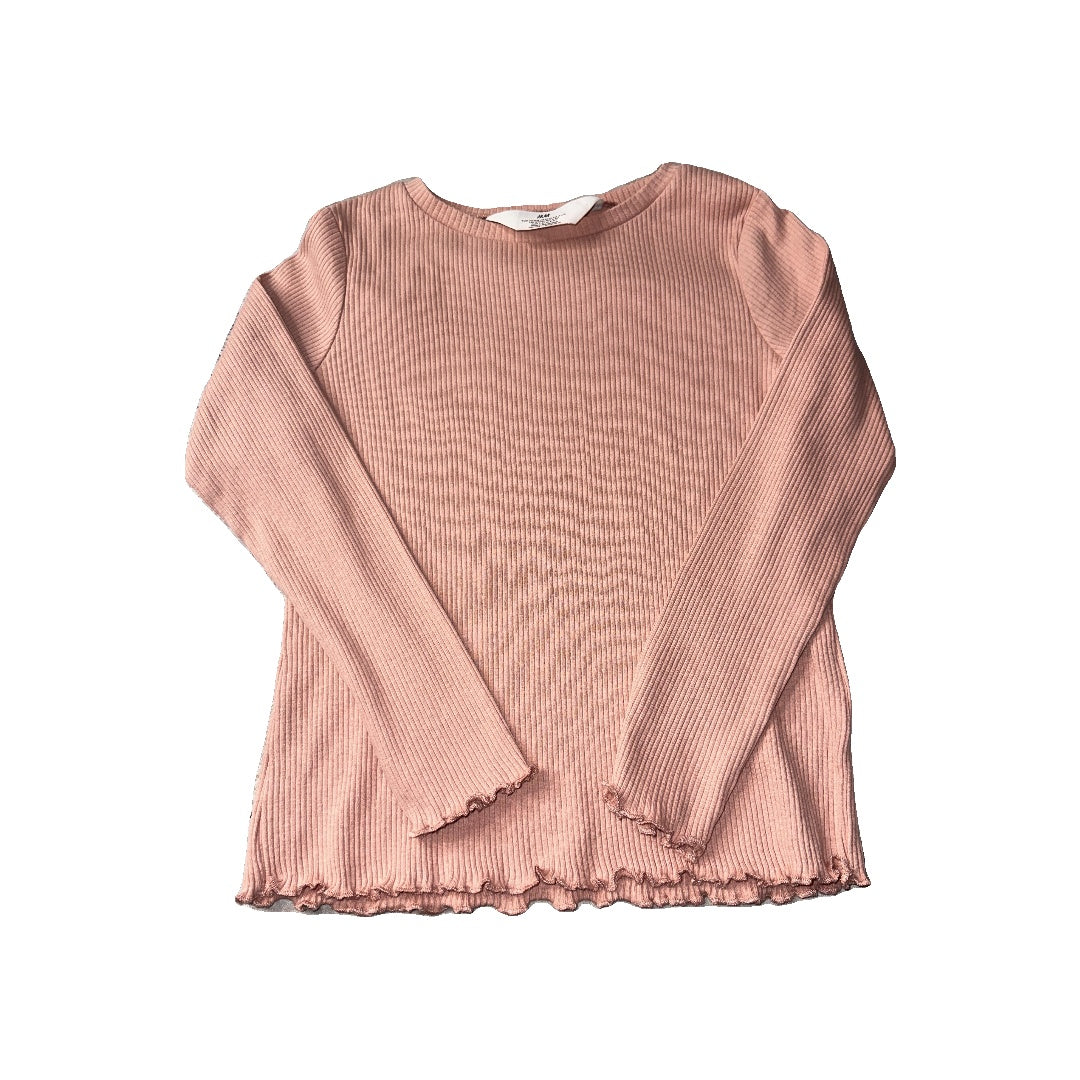 H&M Girls pink Long Sleeve Shirt Size: 5T pink