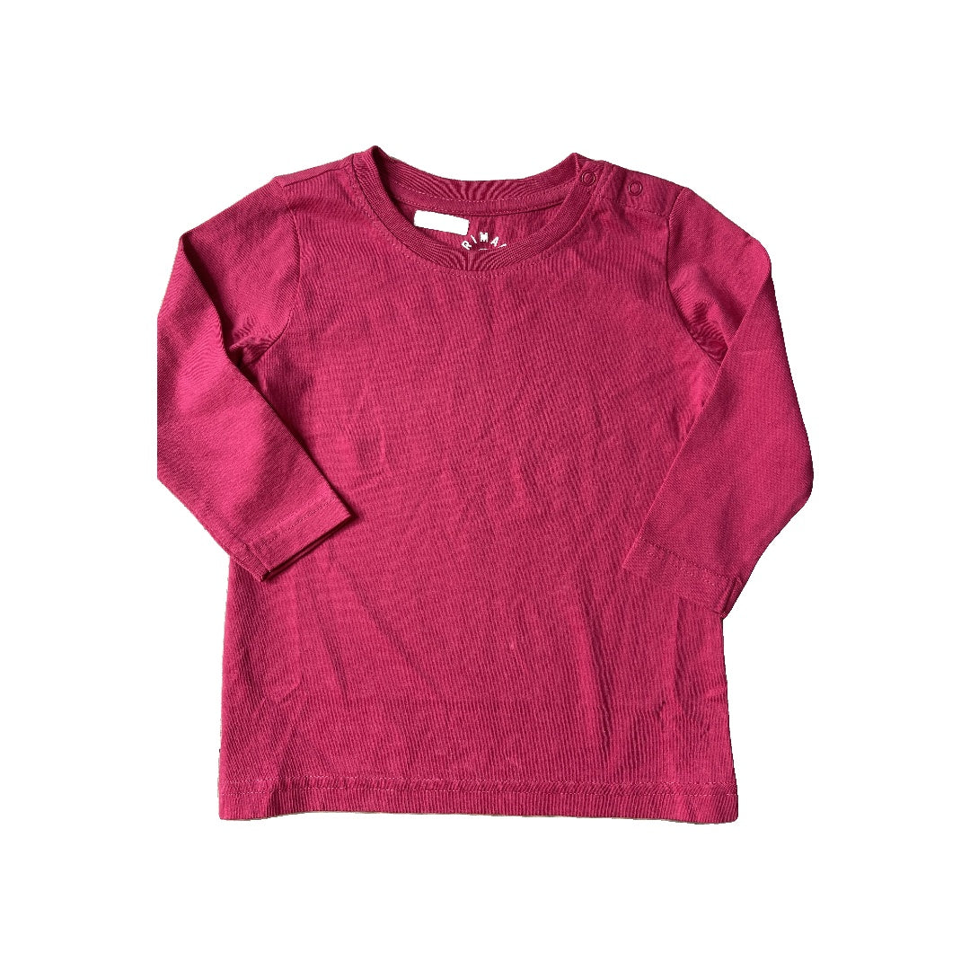 Primary Unisex pink Long Sleeve T-Shirt Size: 18 months pink
