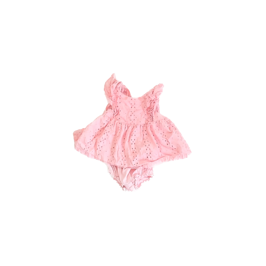Janie and Jack Girls Pink Romper Size: 3-6 Months Pink