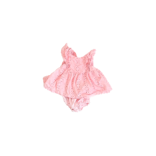 Janie and Jack Girls Pink Romper Size: 3-6 Months Pink