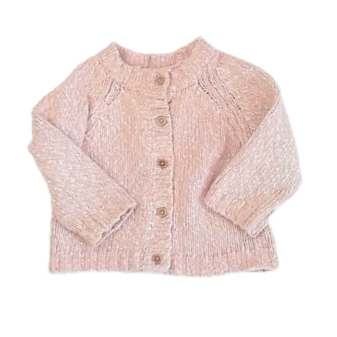 Bout Chou Girls Pink Cardigan Size: 9 Months Pink